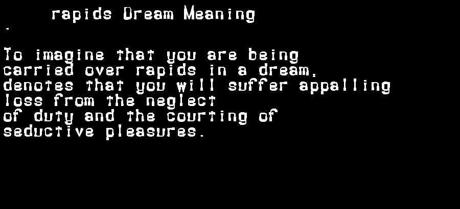 rapids dream meaning