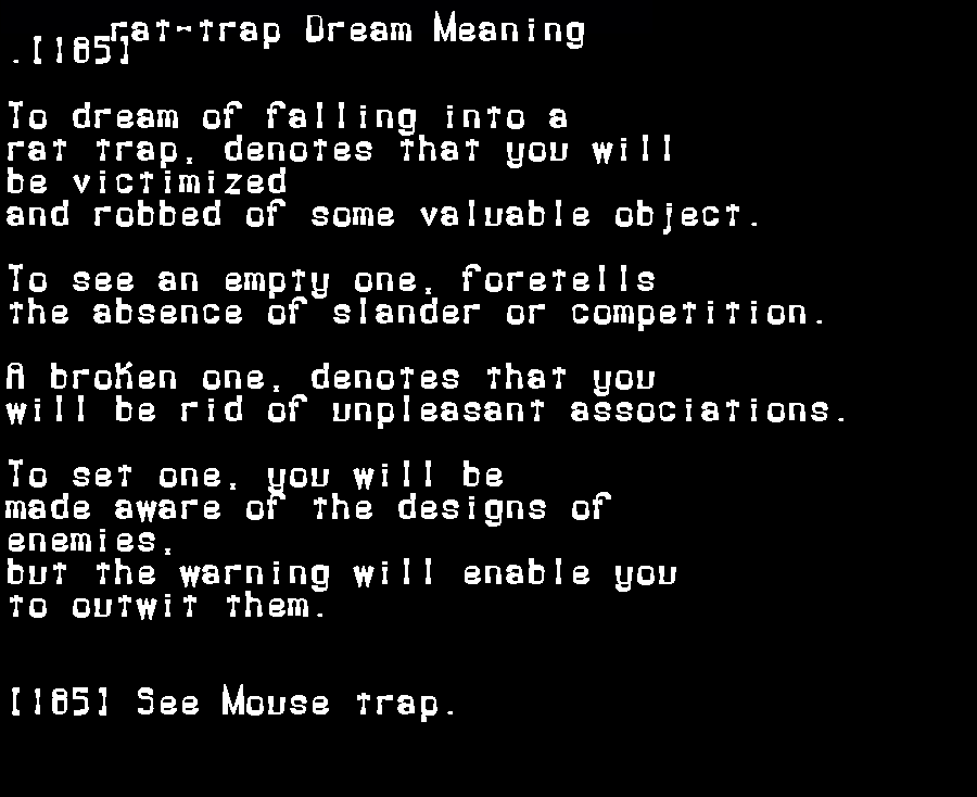 rat-trap dream meaning