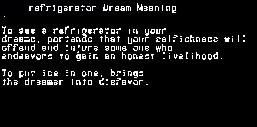 refrigerator dream meaning