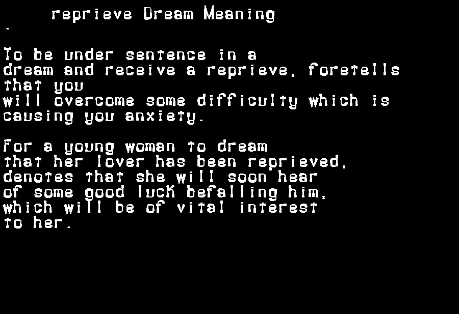 reprieve dream meaning