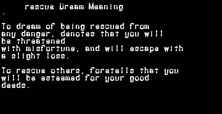 rescue dream meaning