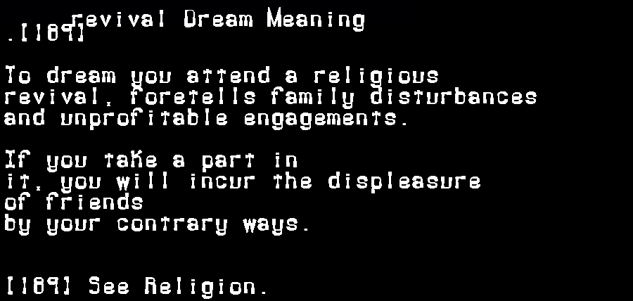 revival dream meaning