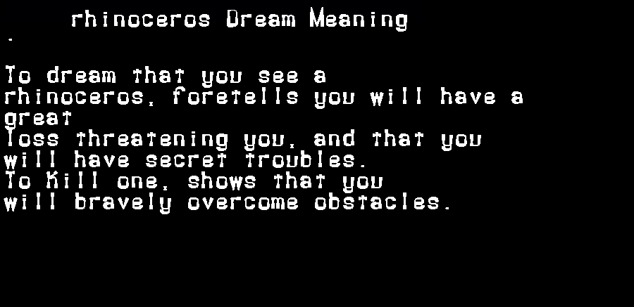 rhinoceros dream meaning