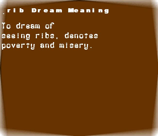 rib dream meaning