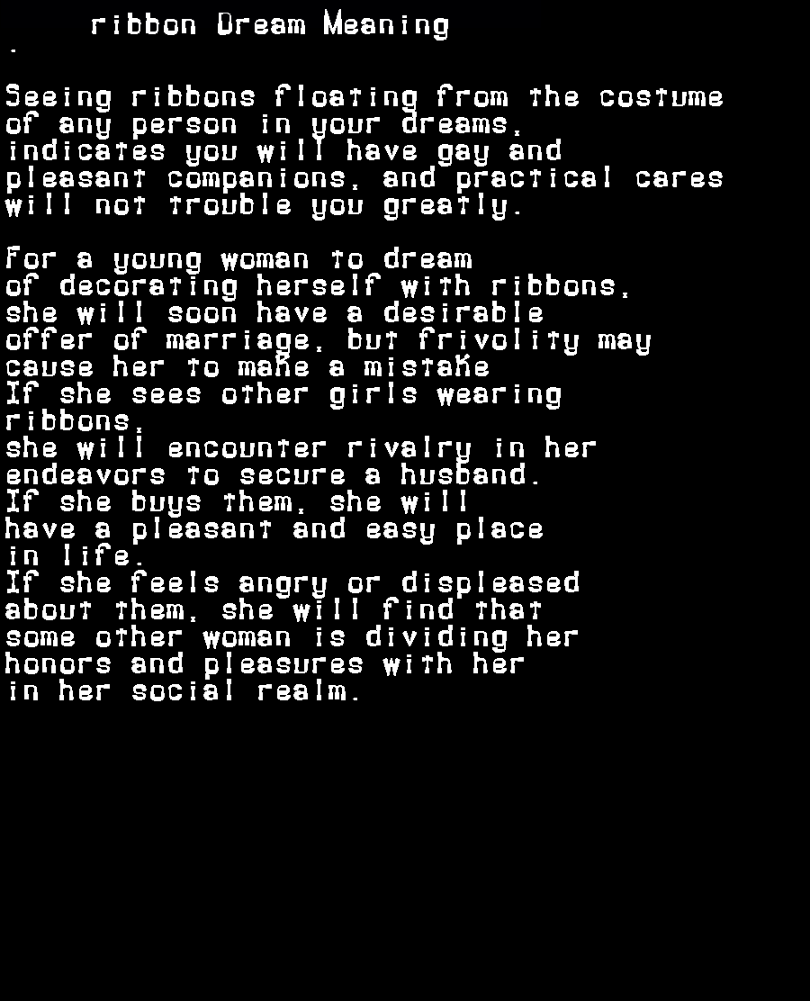 ribbon dream meaning
