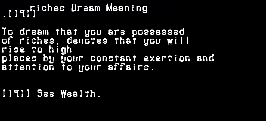 riches dream meaning