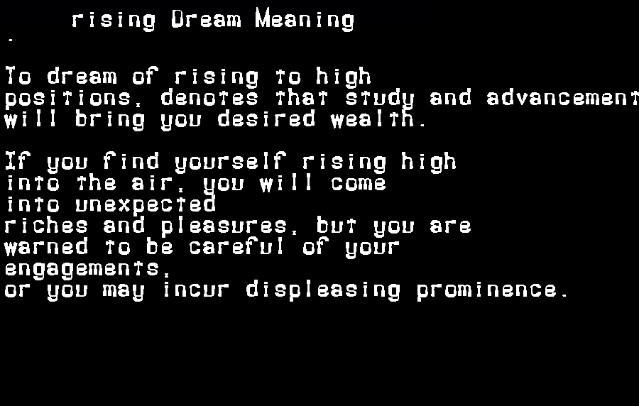 rising dream meaning