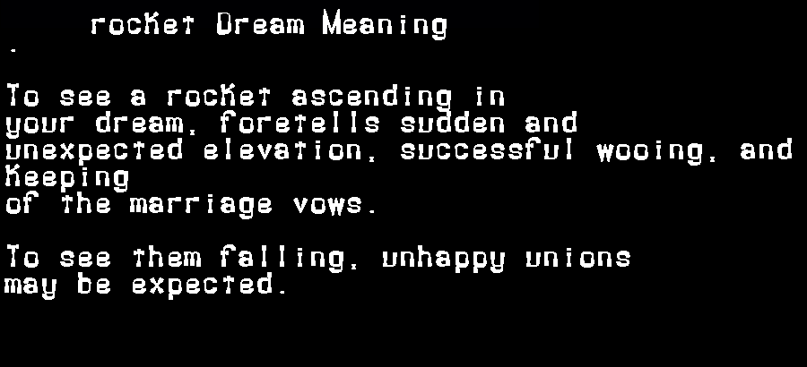 rocket dream meaning