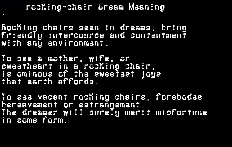 rocking-chair dream meaning