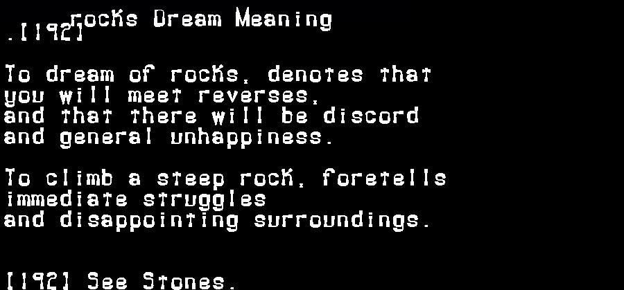 rocks dream meaning