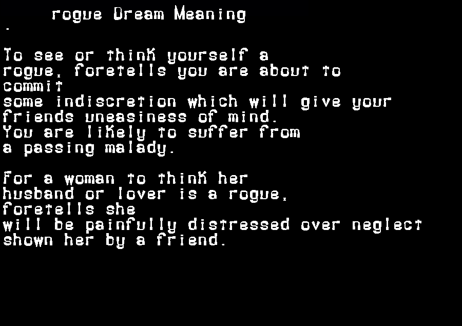 rogue dream meaning
