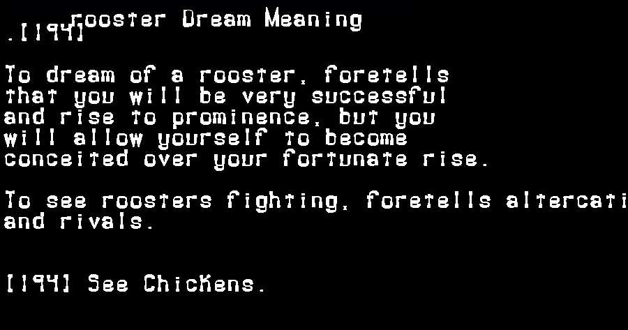 rooster dream meaning