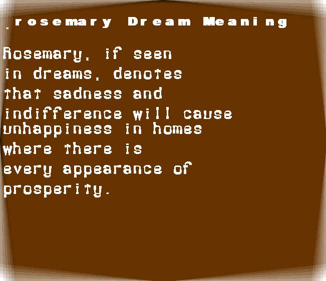 rosemary dream meaning