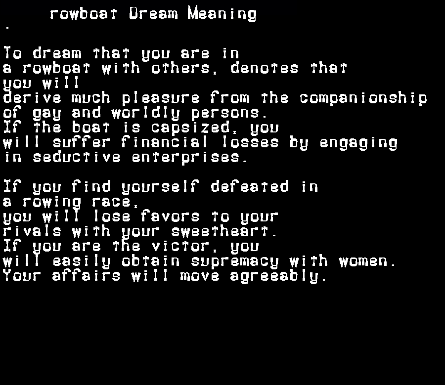 rowboat dream meaning