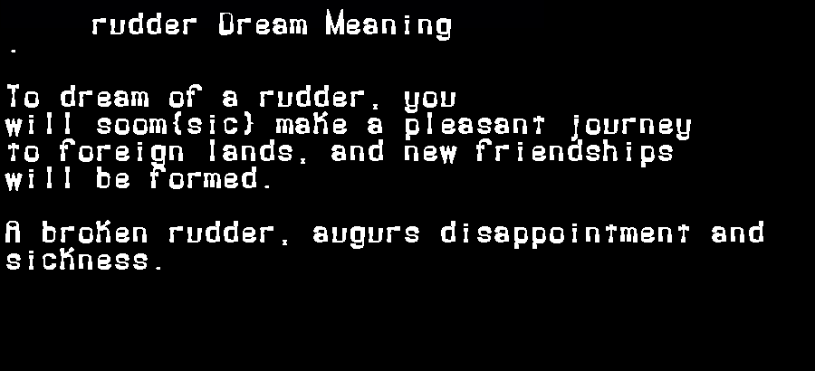 rudder dream meaning