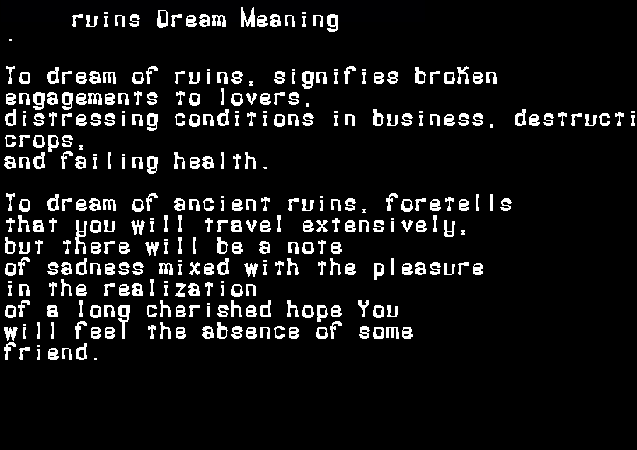 ruins dream meaning