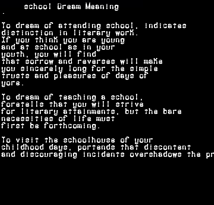 school dream meaning