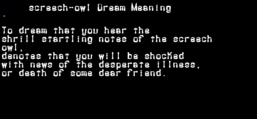 screech-owl dream meaning