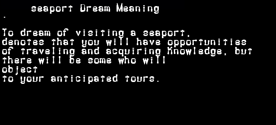 seaport dream meaning