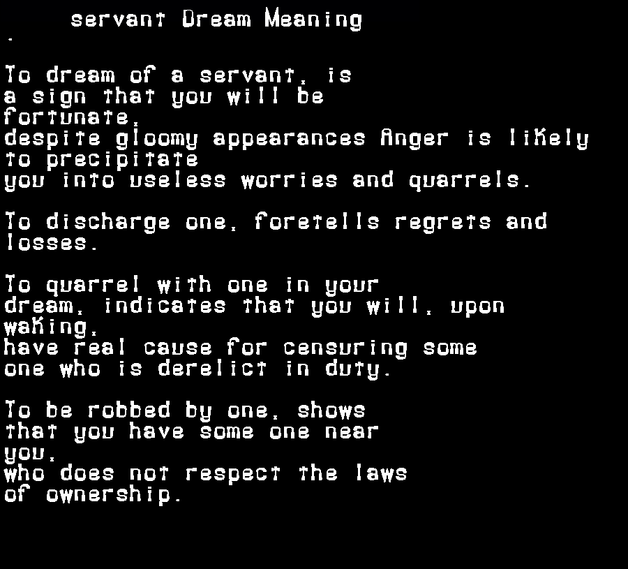 servant dream meaning