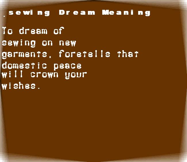 sewing dream meaning