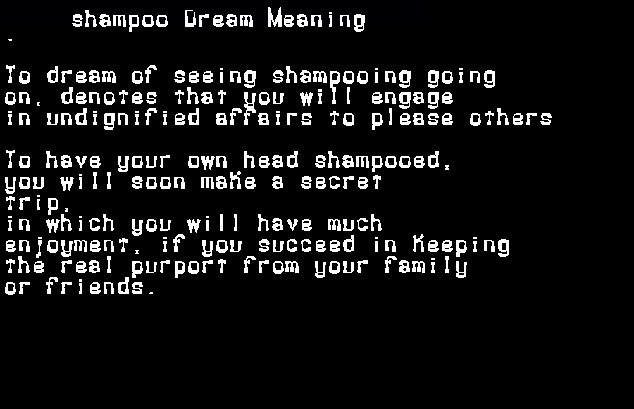 shampoo dream meaning