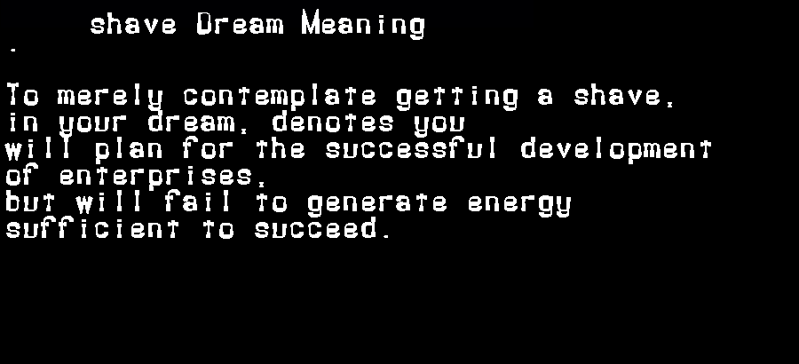 shave dream meaning