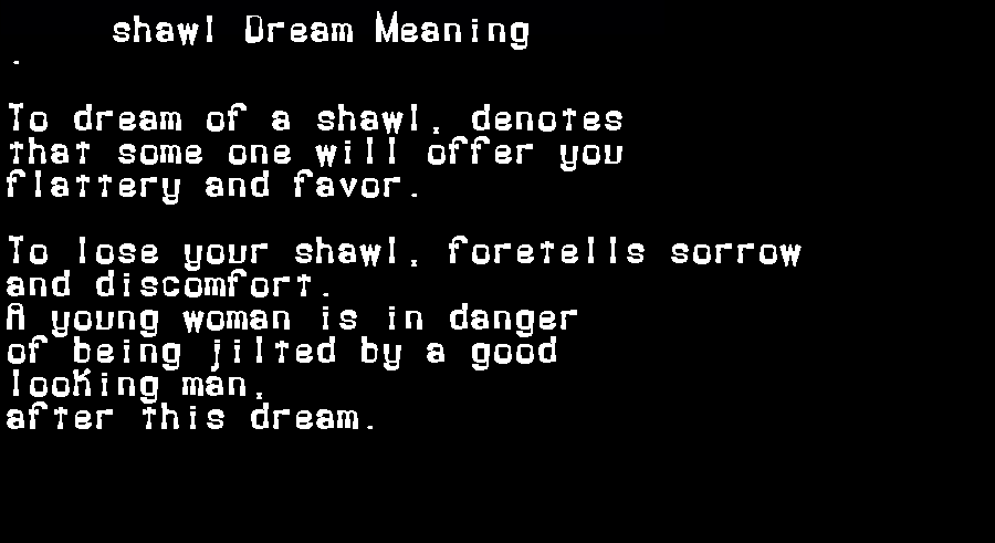 shawl dream meaning