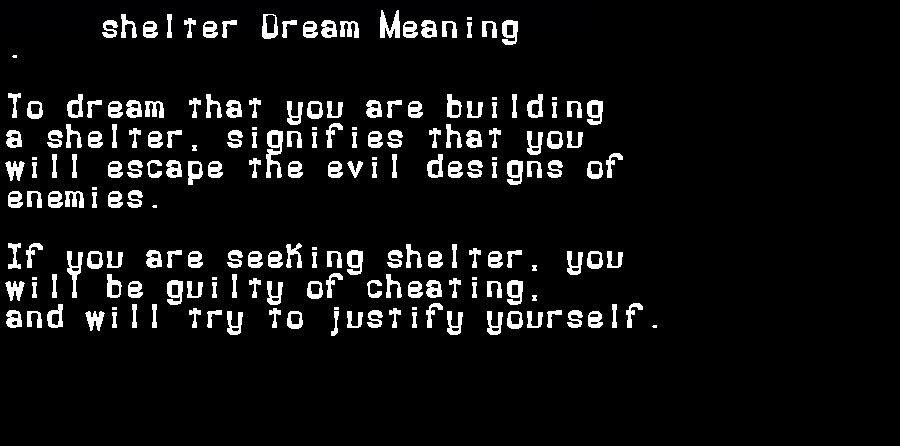 shelter dream meaning