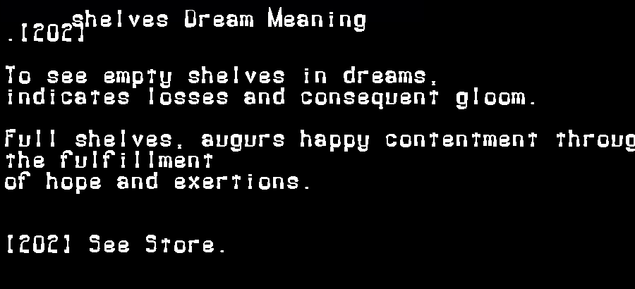 shelves dream meaning