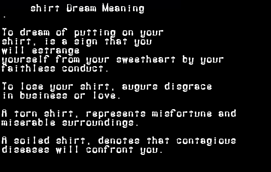 shirt dream meaning