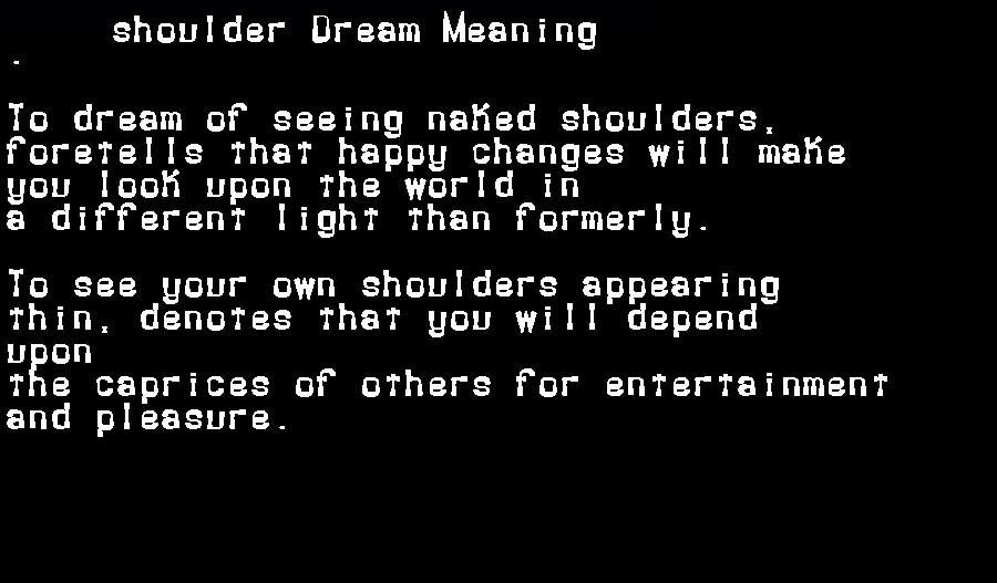 shoulder dream meaning