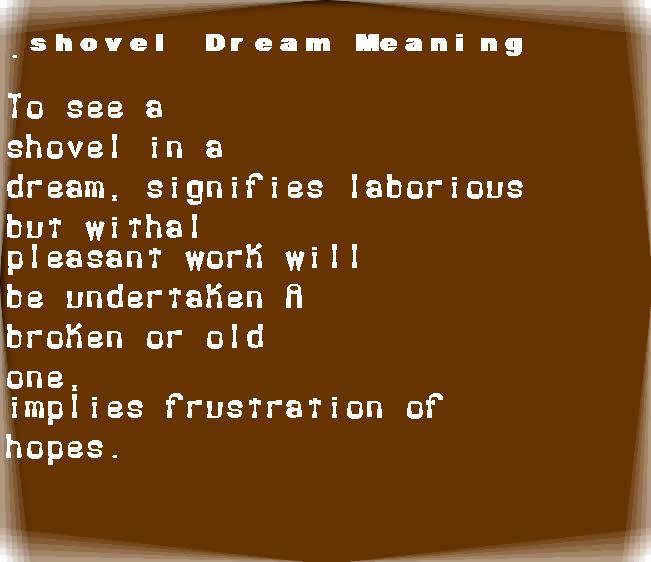 shovel dream meaning