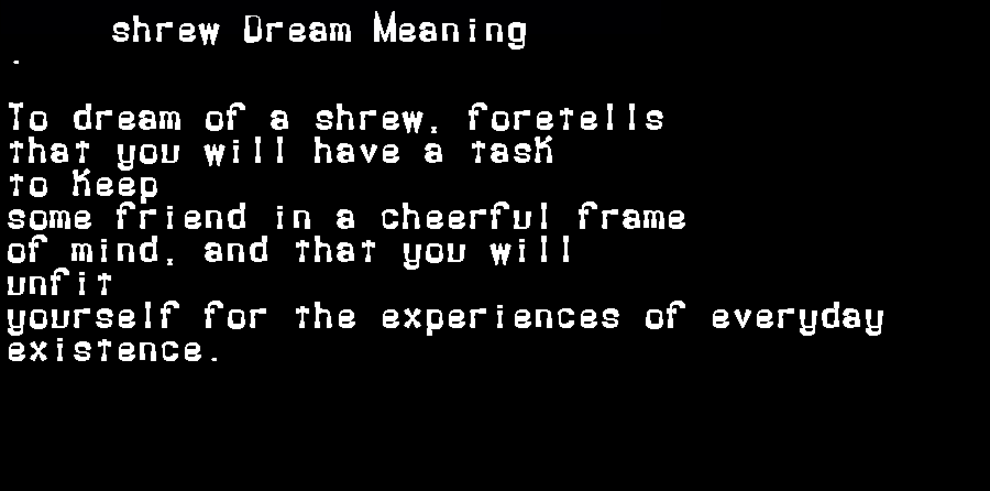 shrew dream meaning