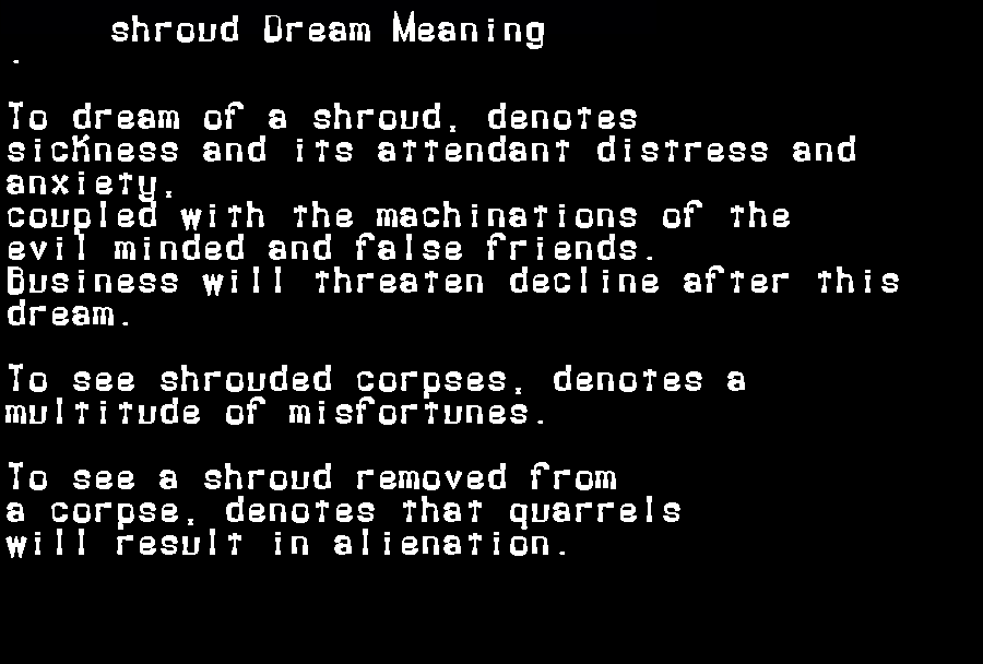 shroud dream meaning