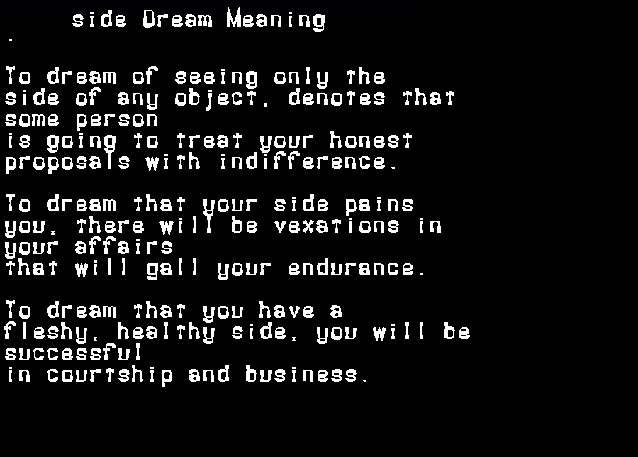 side dream meaning