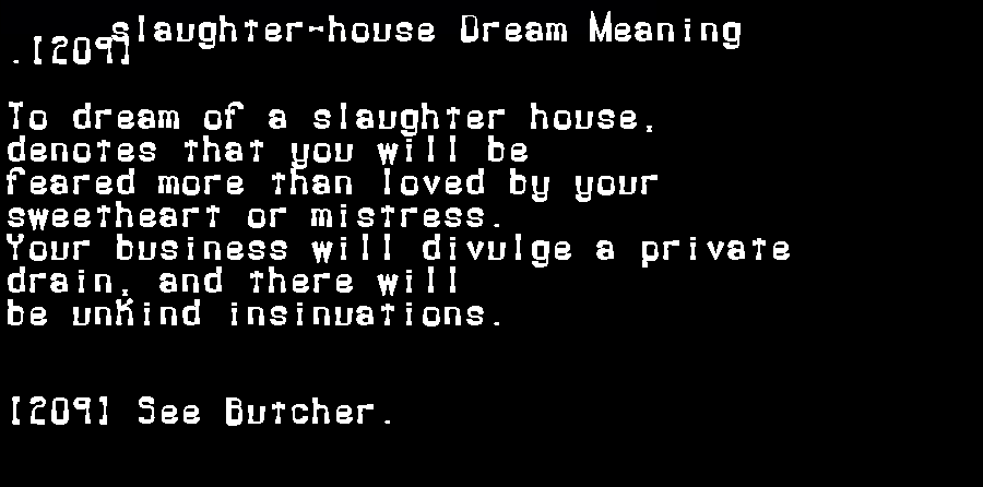 slaughter-house dream meaning