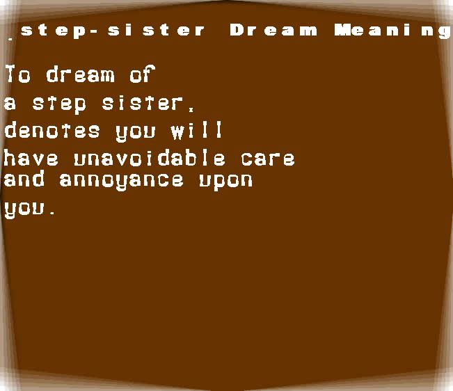 step-sister dream meaning