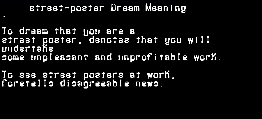 street-poster dream meaning