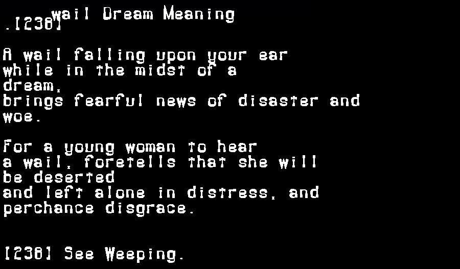 wail dream meaning