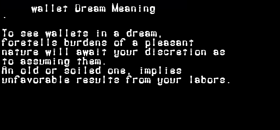 wallet dream meaning